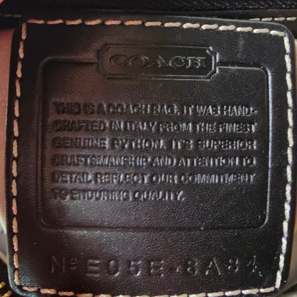 Vintage Coach Genuine Python Gallery Pocket Sachel # 8A84 ( Black ) - Picture 13 of 16